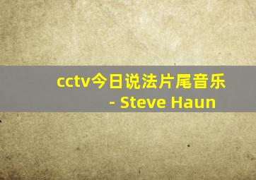 cctv今日说法片尾音乐 - Steve Haun